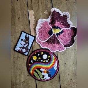 3 Colorful Embroidered Patches